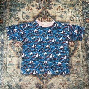 Vintage Sailboat All Over Print T-shirt Medium